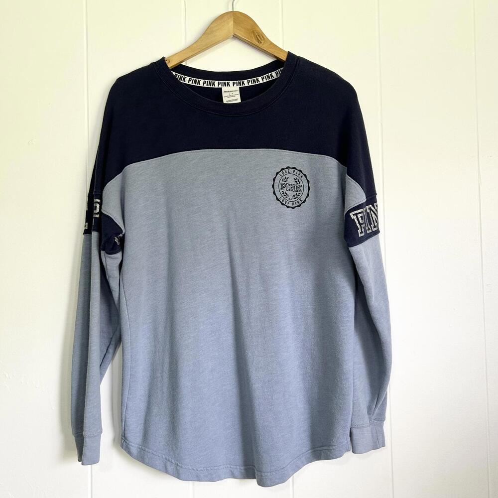 Victoria’s Secret PINK Blue Long Sleeve Pullover Crewneck Sweater Women's Small